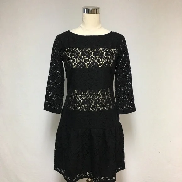 Ann Taylor Crochet Knit Lace Drop Waist Dress - Picture 3 of 10
